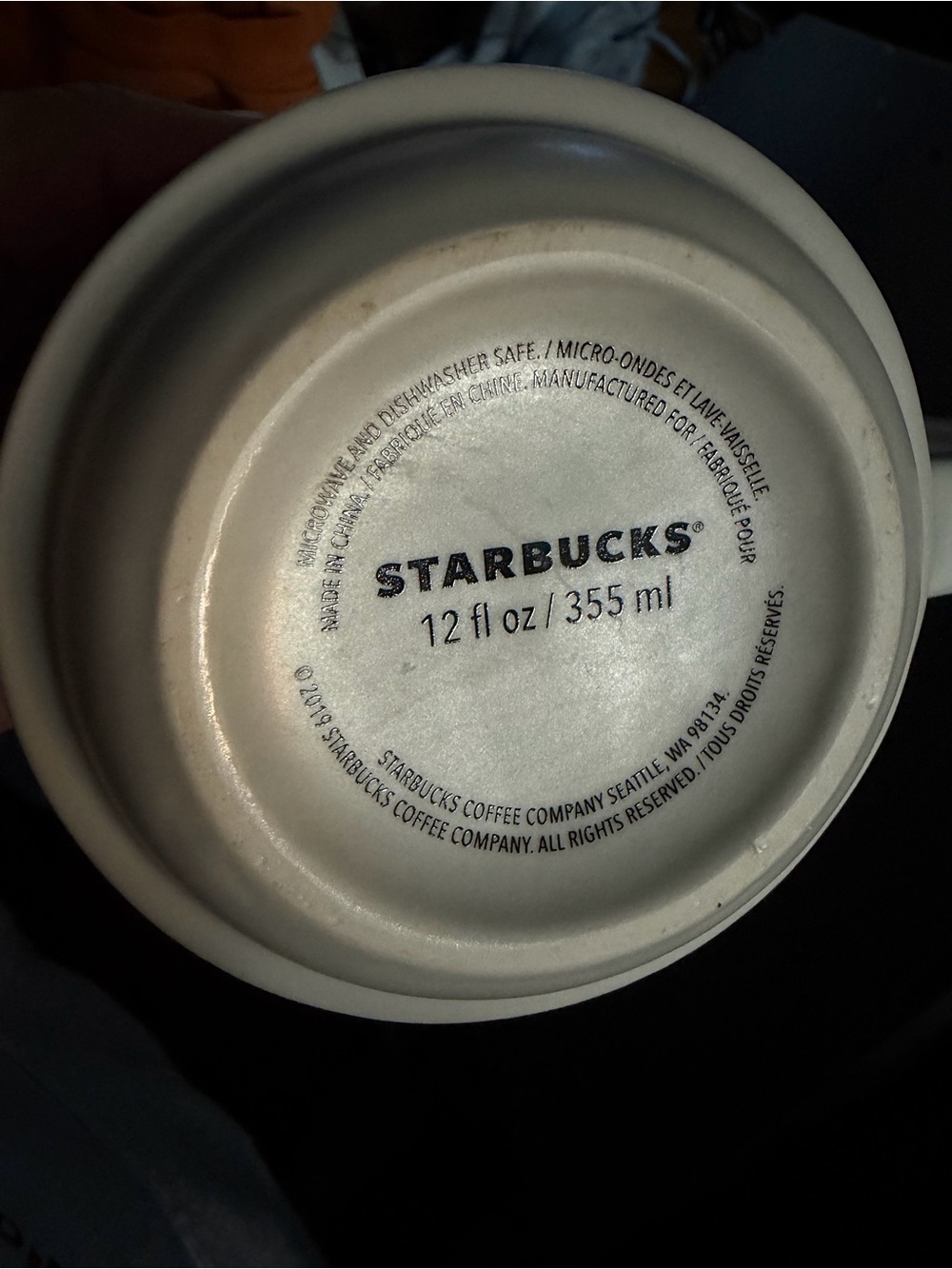 Starbucks White Ceramic Mug with Black Logo